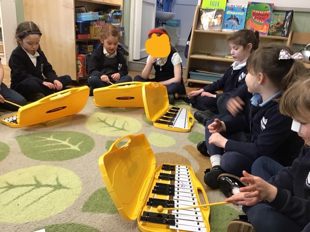In music the children have been exploring a range of instruments.