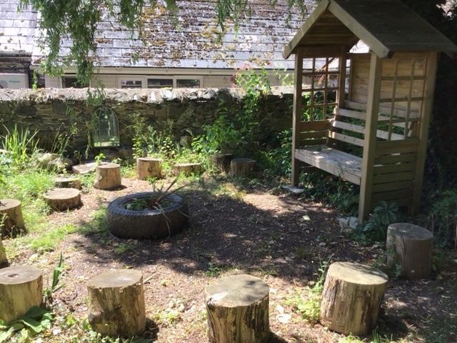 Circular seating area.