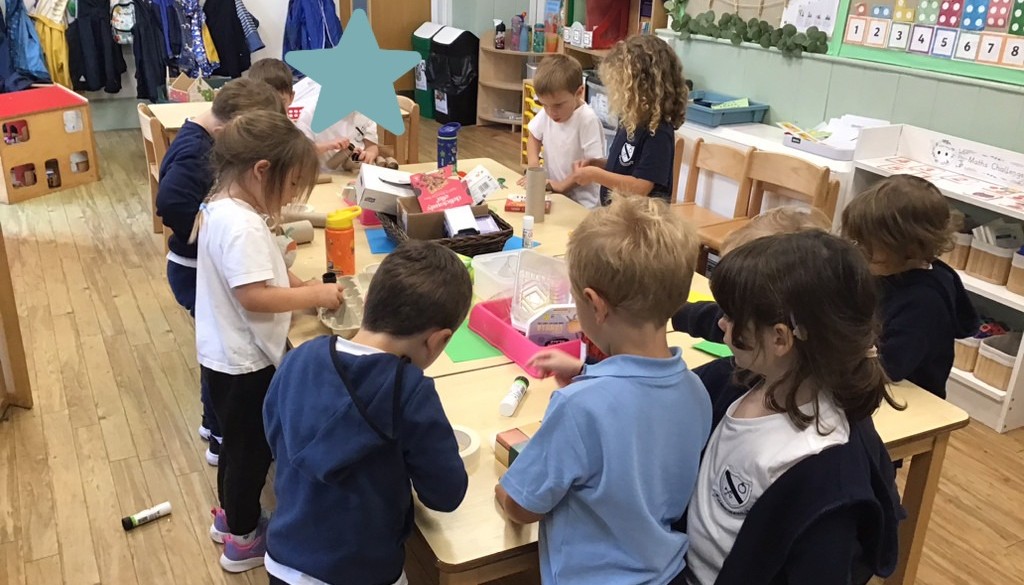 This afternoon, the children used a variety of tools and techniques to create some wonderful junk models. 
