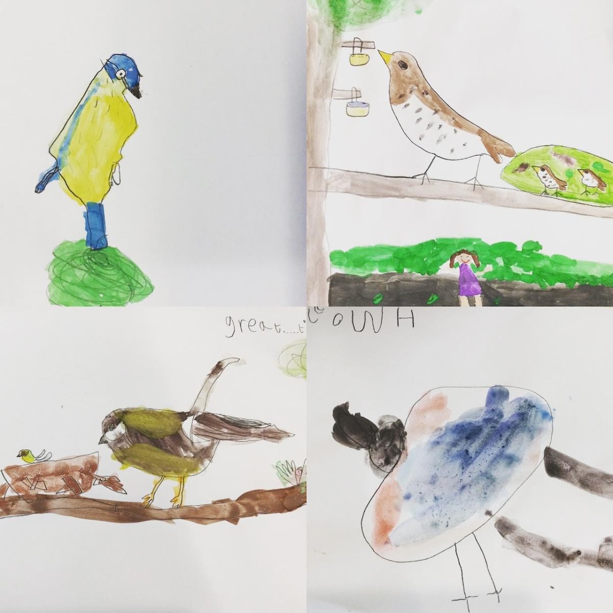 We include the environment as part of our curriculum, Year 1 painted these garden birds.