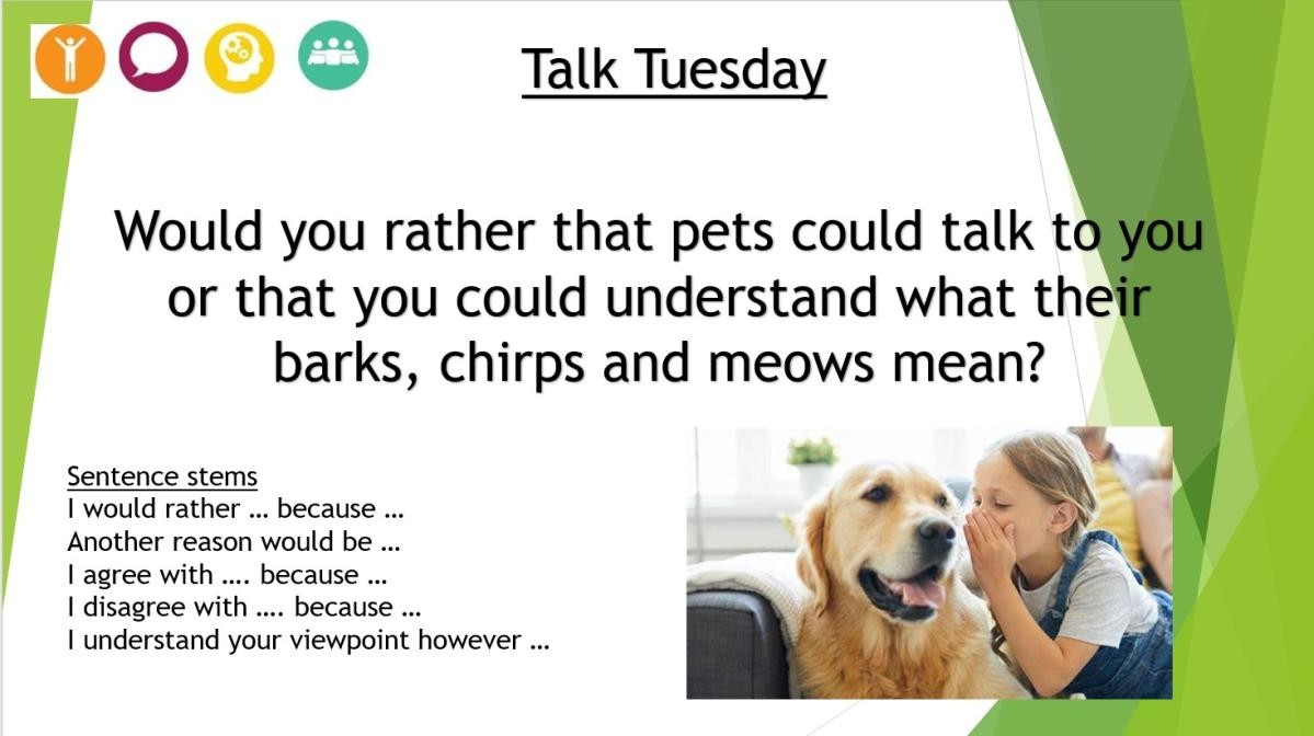 Talk Tuesday Open ended question on pets