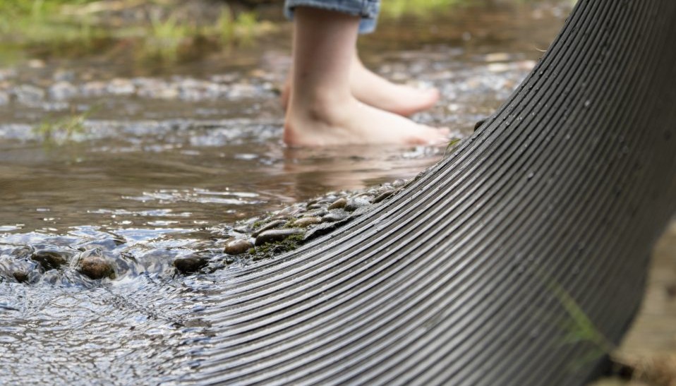 Feet in a puddle