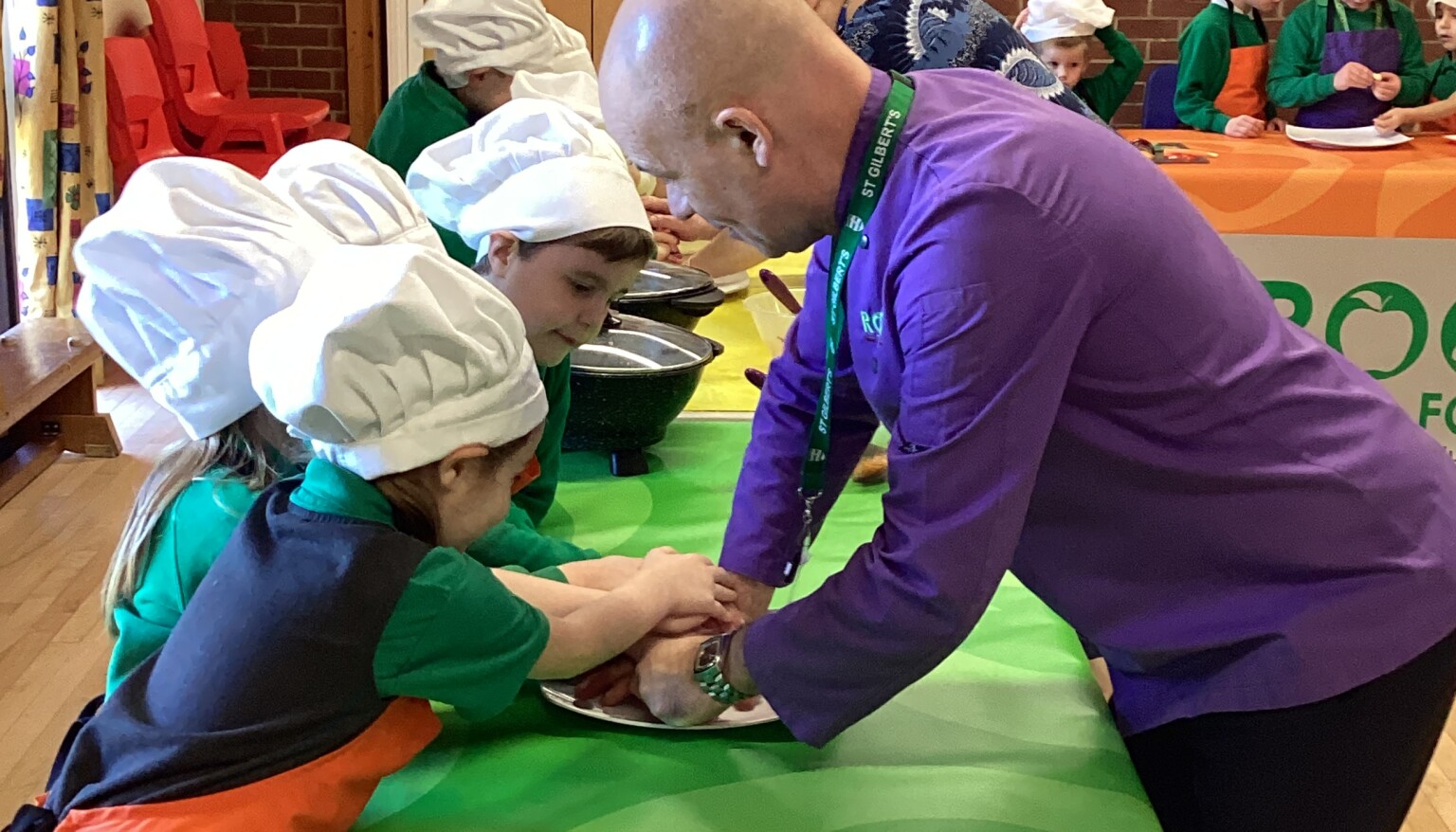 The pupils took part in their termly cookery sessions with Roots to Food.