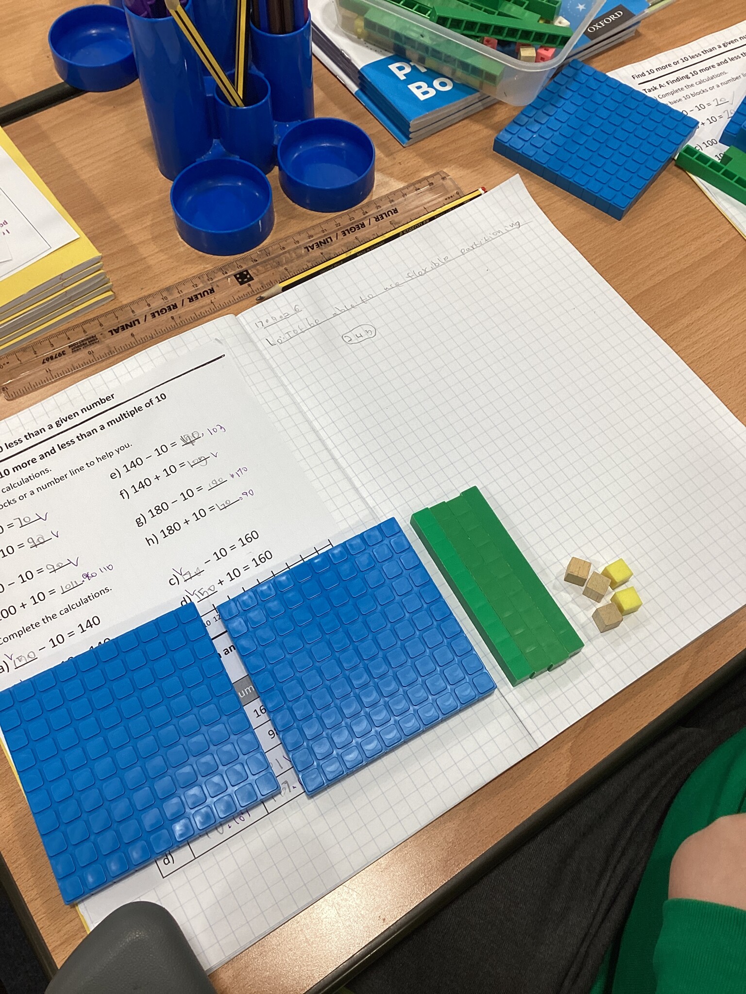 In maths we have been using base ten to support flexible partitioning. 
