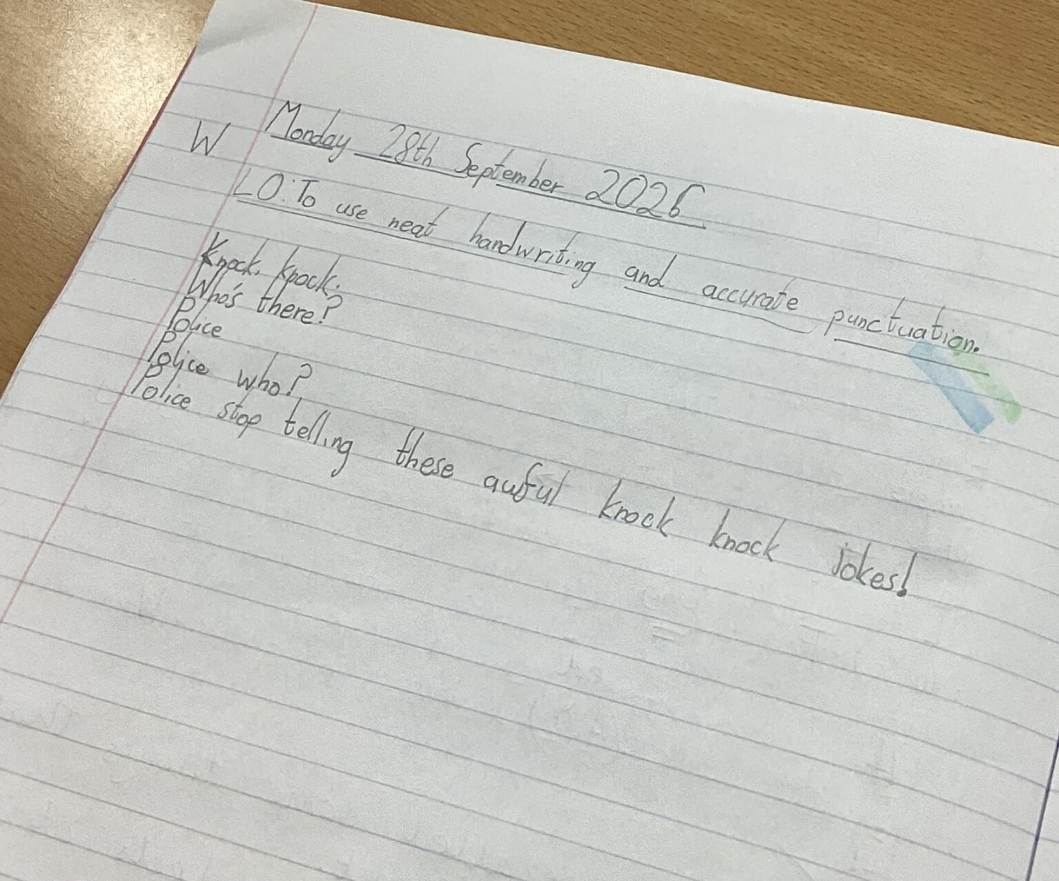 We then copied our favourite jokes. 