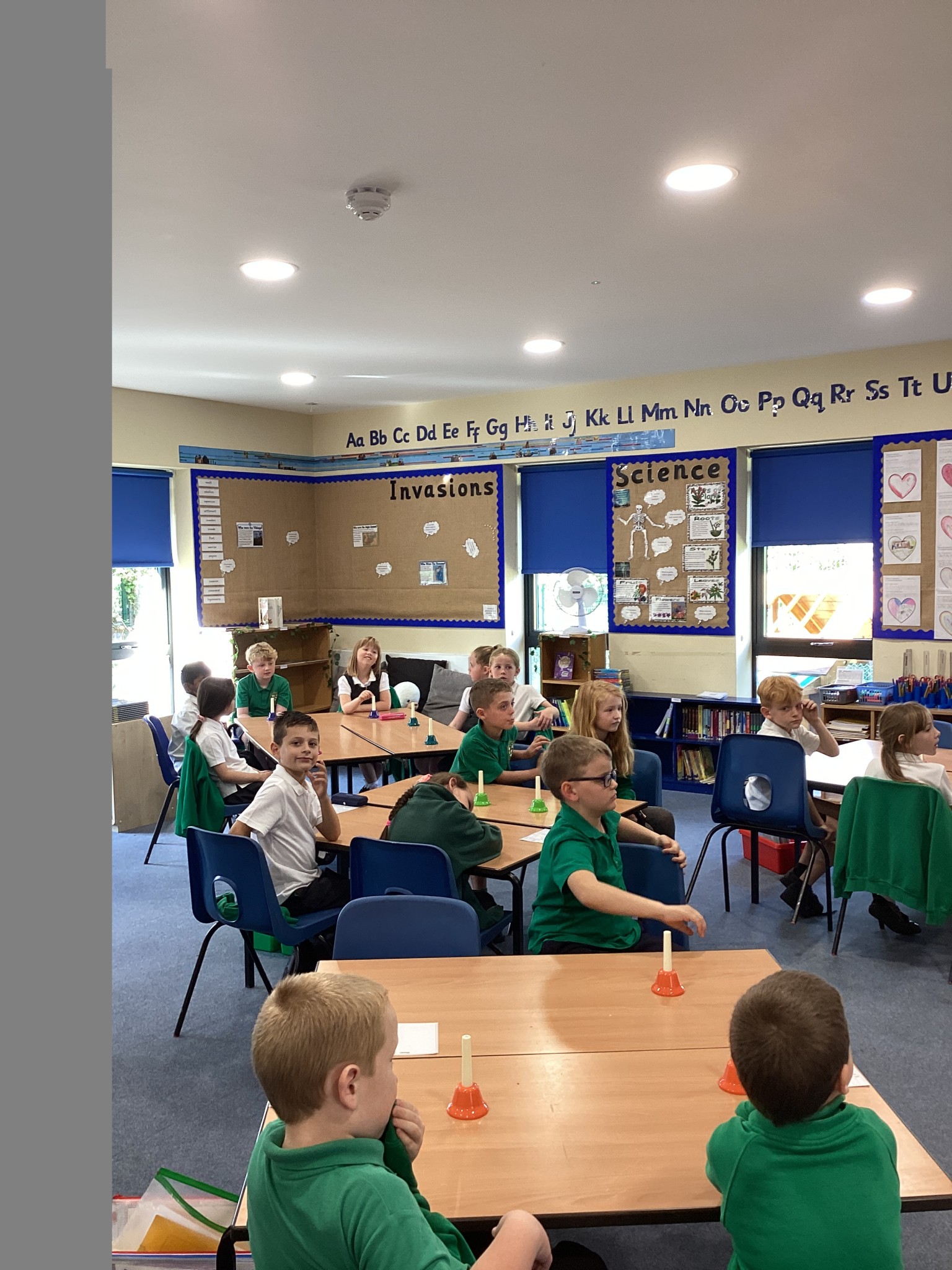 We have been learning all about Handbells in music.