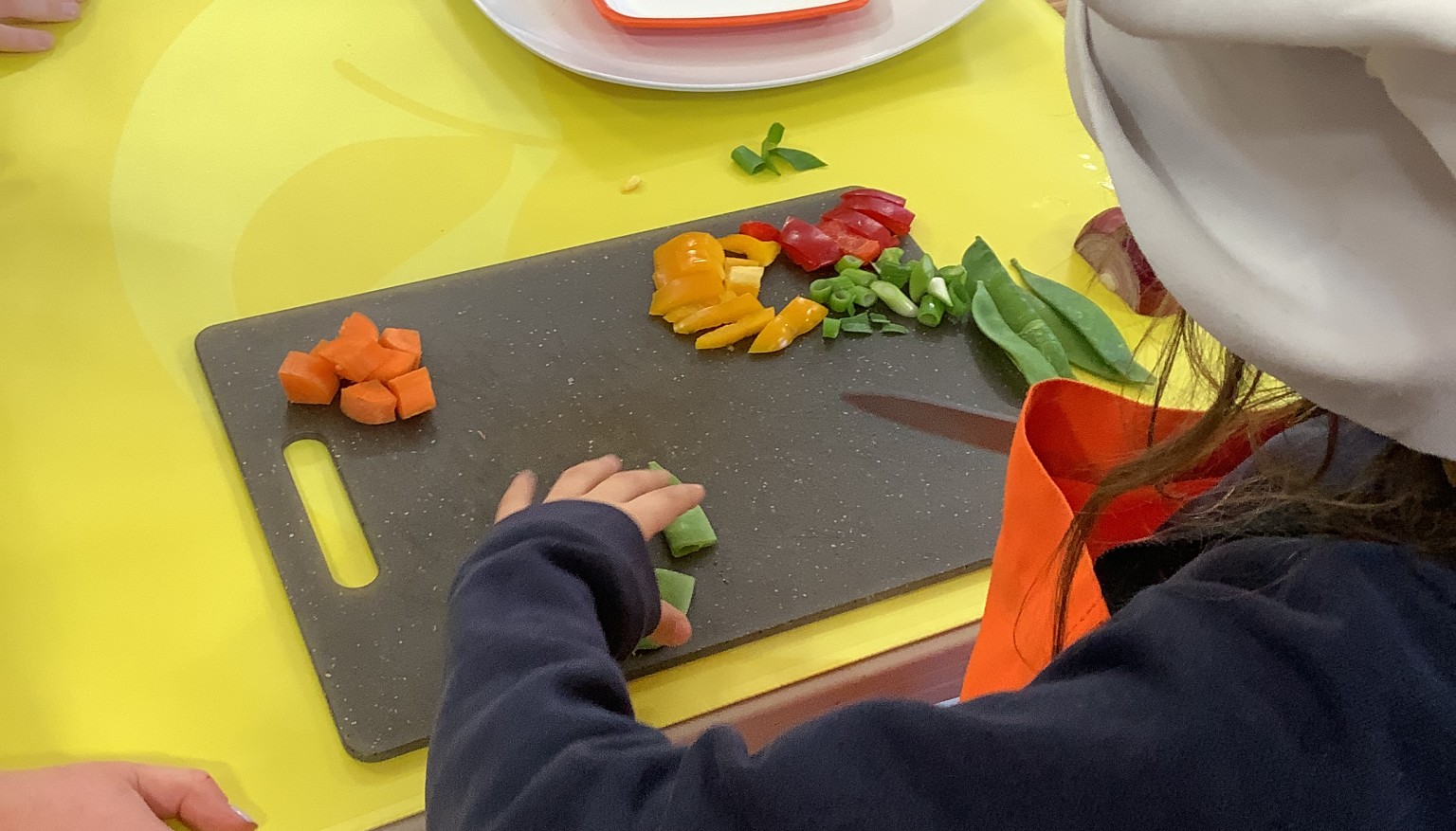 We enjoyed cooking during our Roots to Food experience!