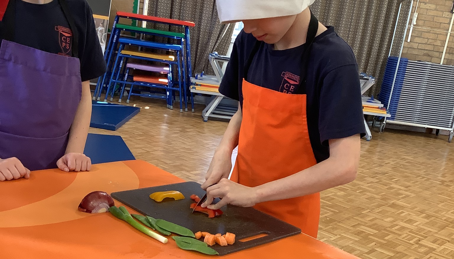 We enjoyed cooking during our Roots to Food experience!