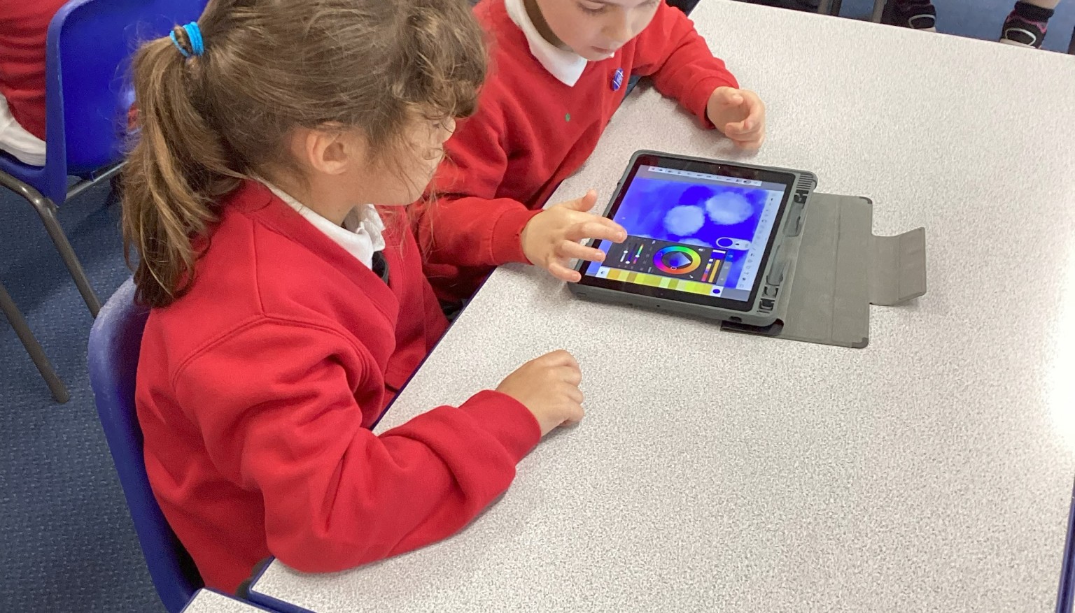 Digital Art - Making a bonfire picture on the iPads.