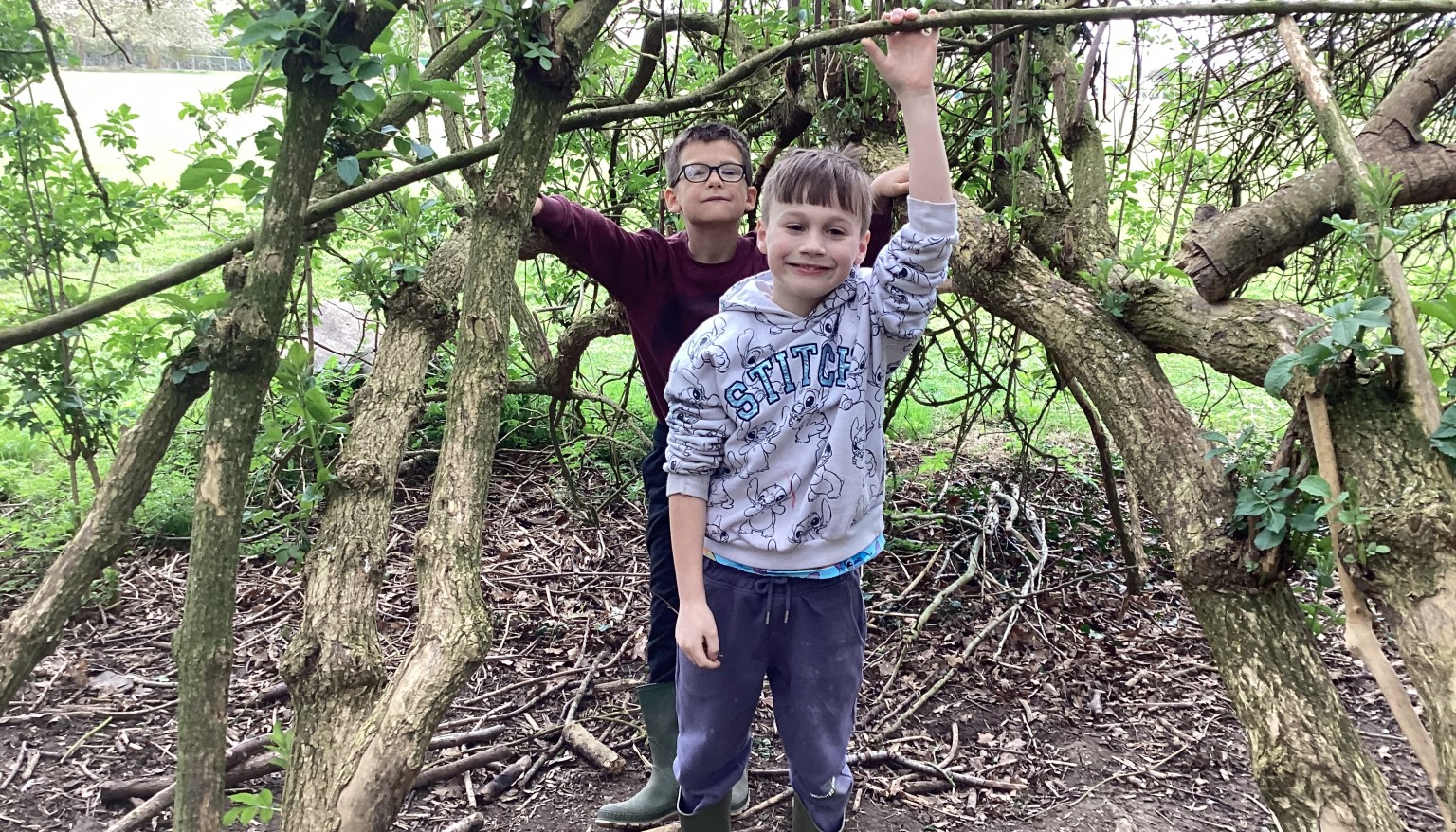 Having fun in the forest