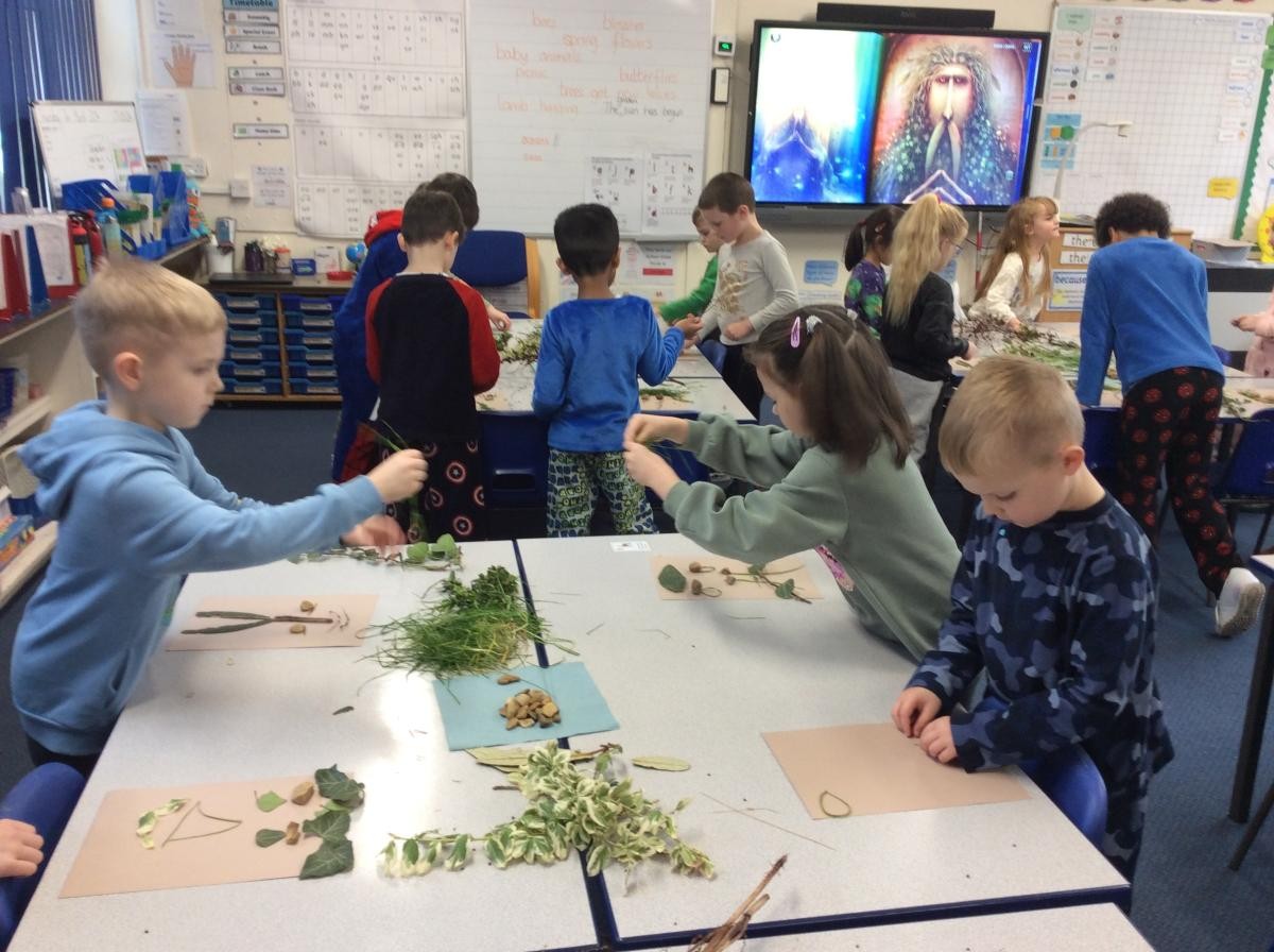 Using a range of media - KS1 created their own tree-grown person
