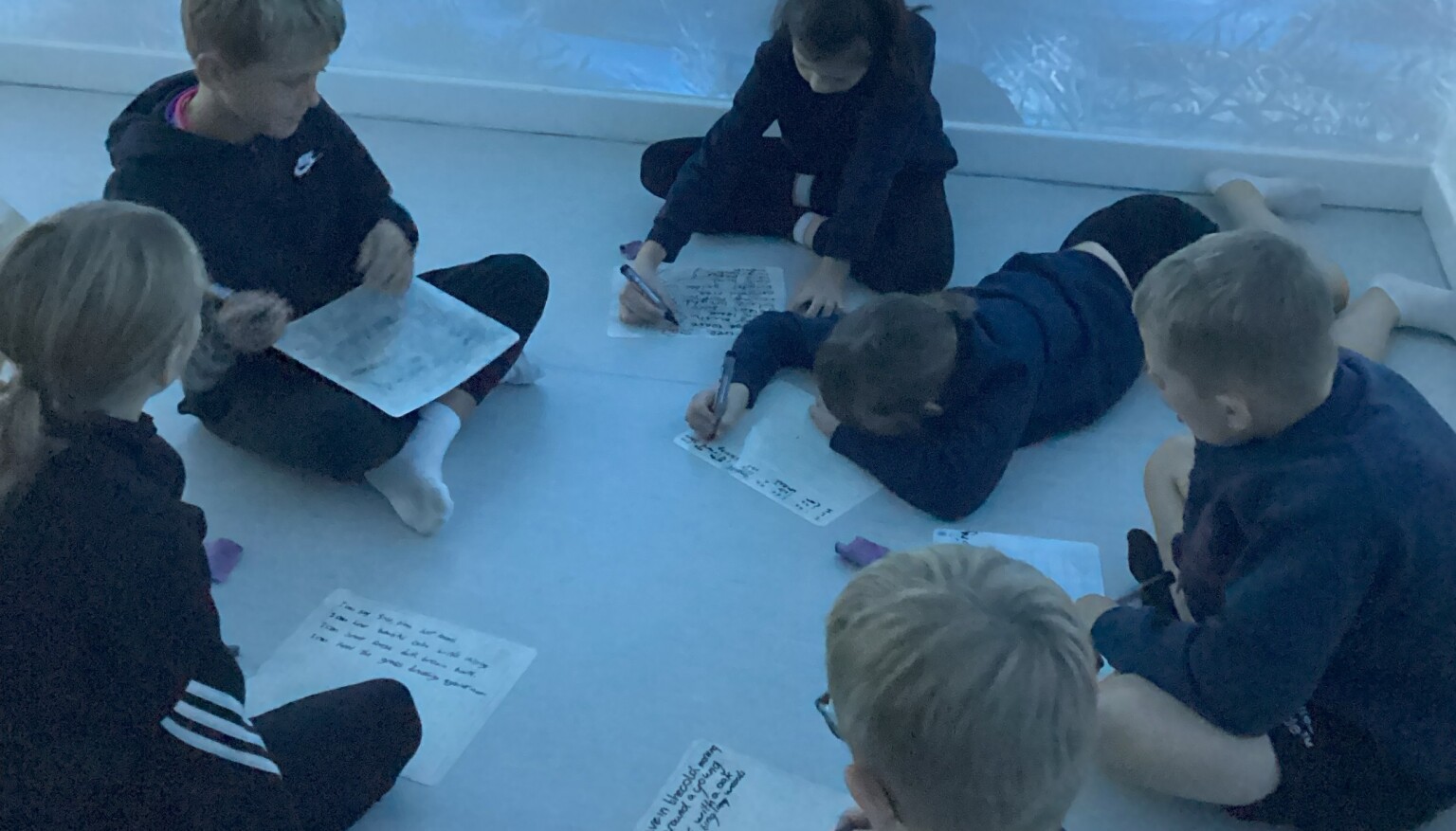 Visiting the immersive suite to help us write a setting description!