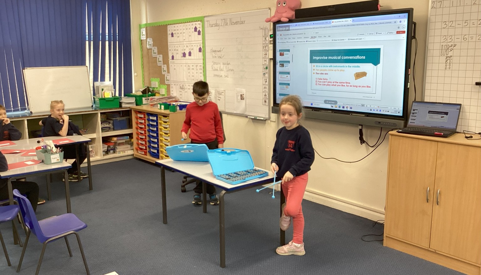 Improvising a musical conversation.