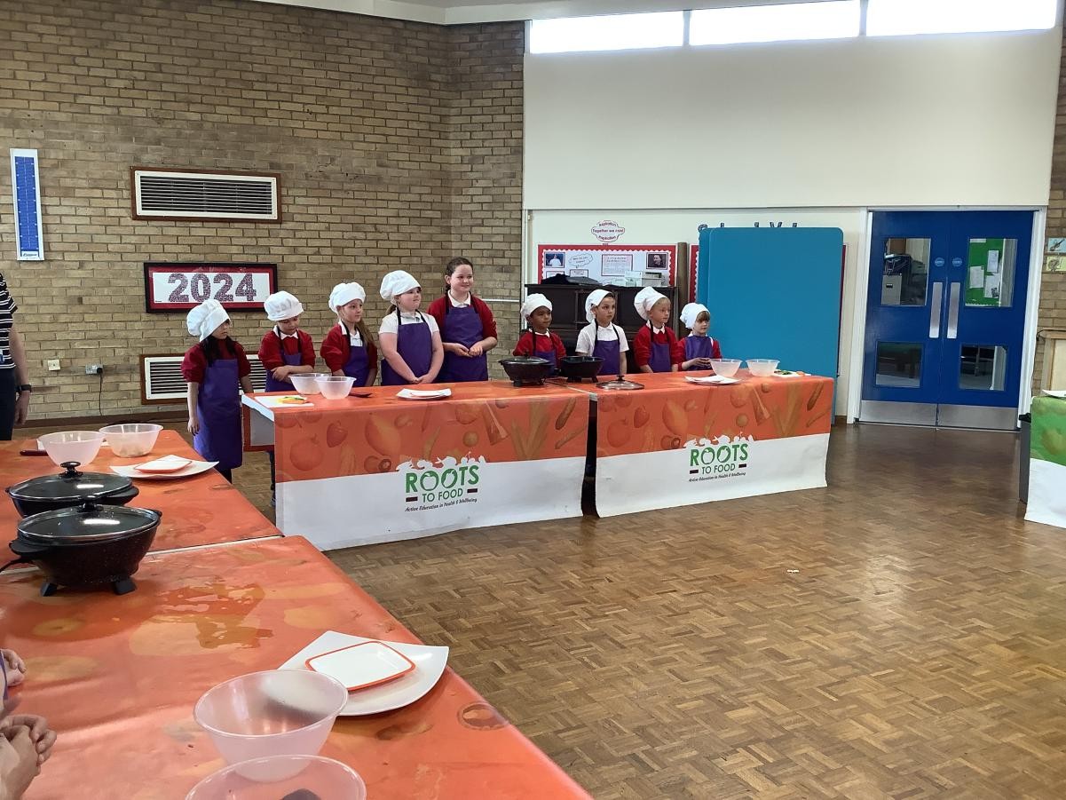 We enjoyed our Roots to Food cooking workshop where we worked as a team to slice, peel, chop and mix. The food we made was delicious!