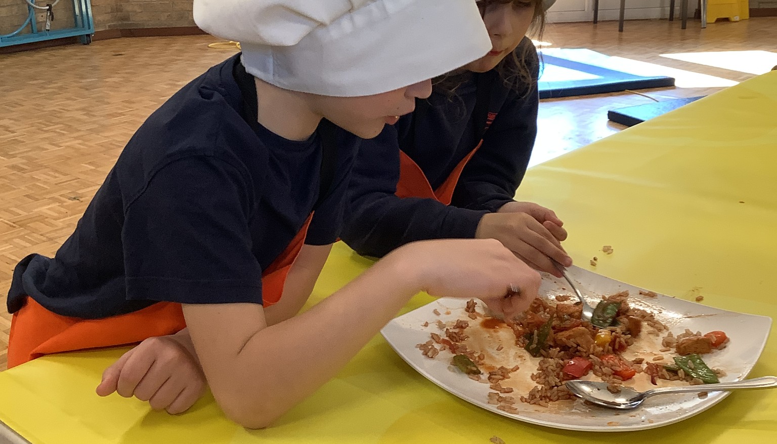 Tasting the food!