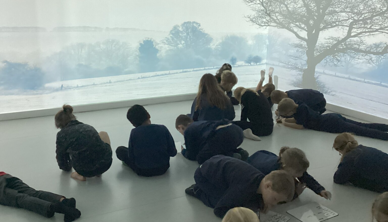 Visiting the immersive suite to help us write a setting description!