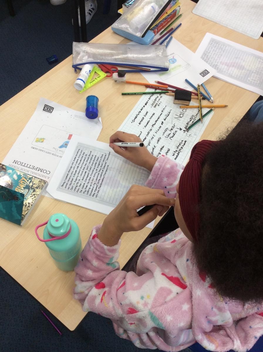 Ks2 wrote a setting description to describe their mystery land through a whole in the tower