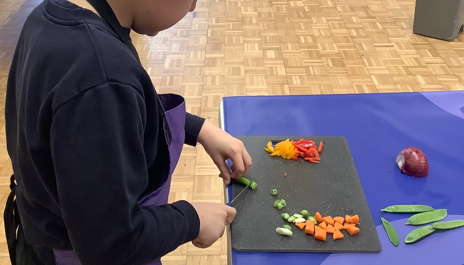 We enjoyed cooking during our Roots to Food experience!