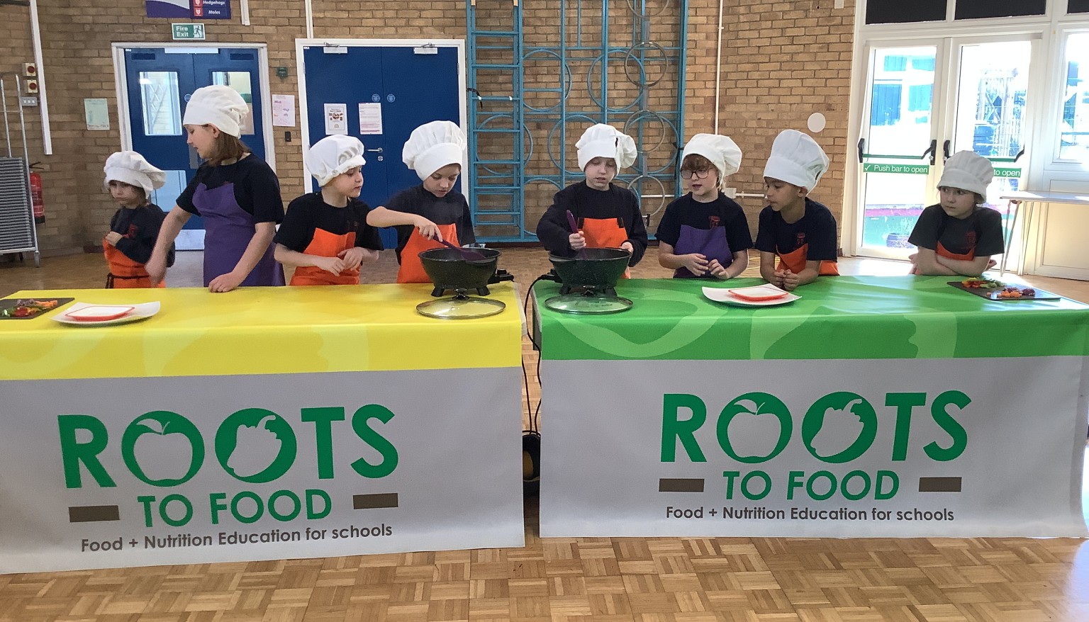 We enjoyed cooking during our Roots to Food experience!