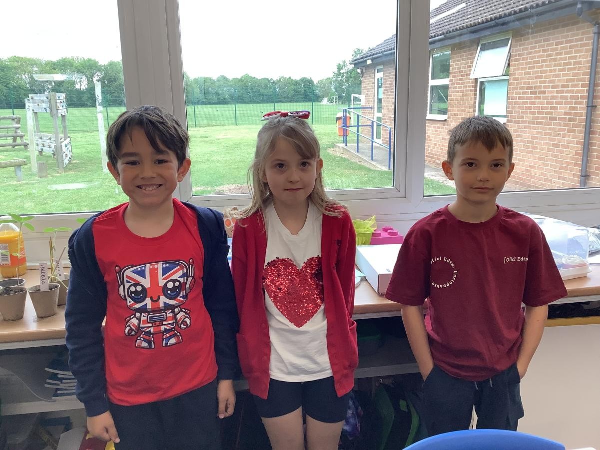We dressed in red, white and blue for VE day on the 8th of May.