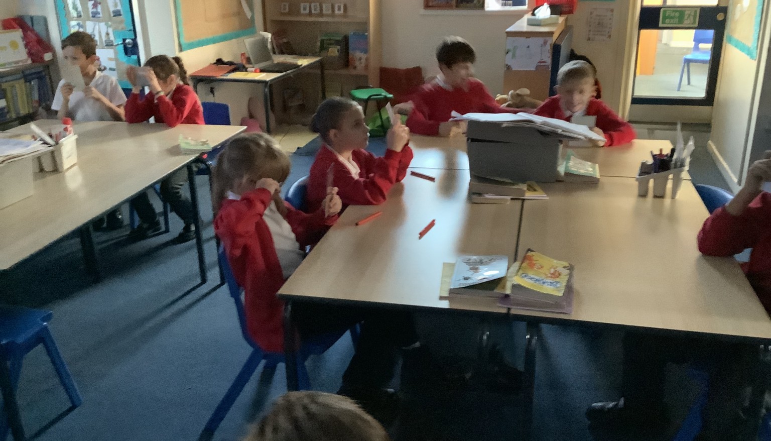 During science this week, we conducted an experiment to show that pupils grow in size when there is an absence of light.