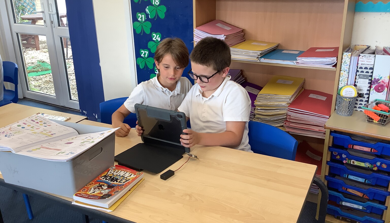 We used iPads to program Microbits in Computing.