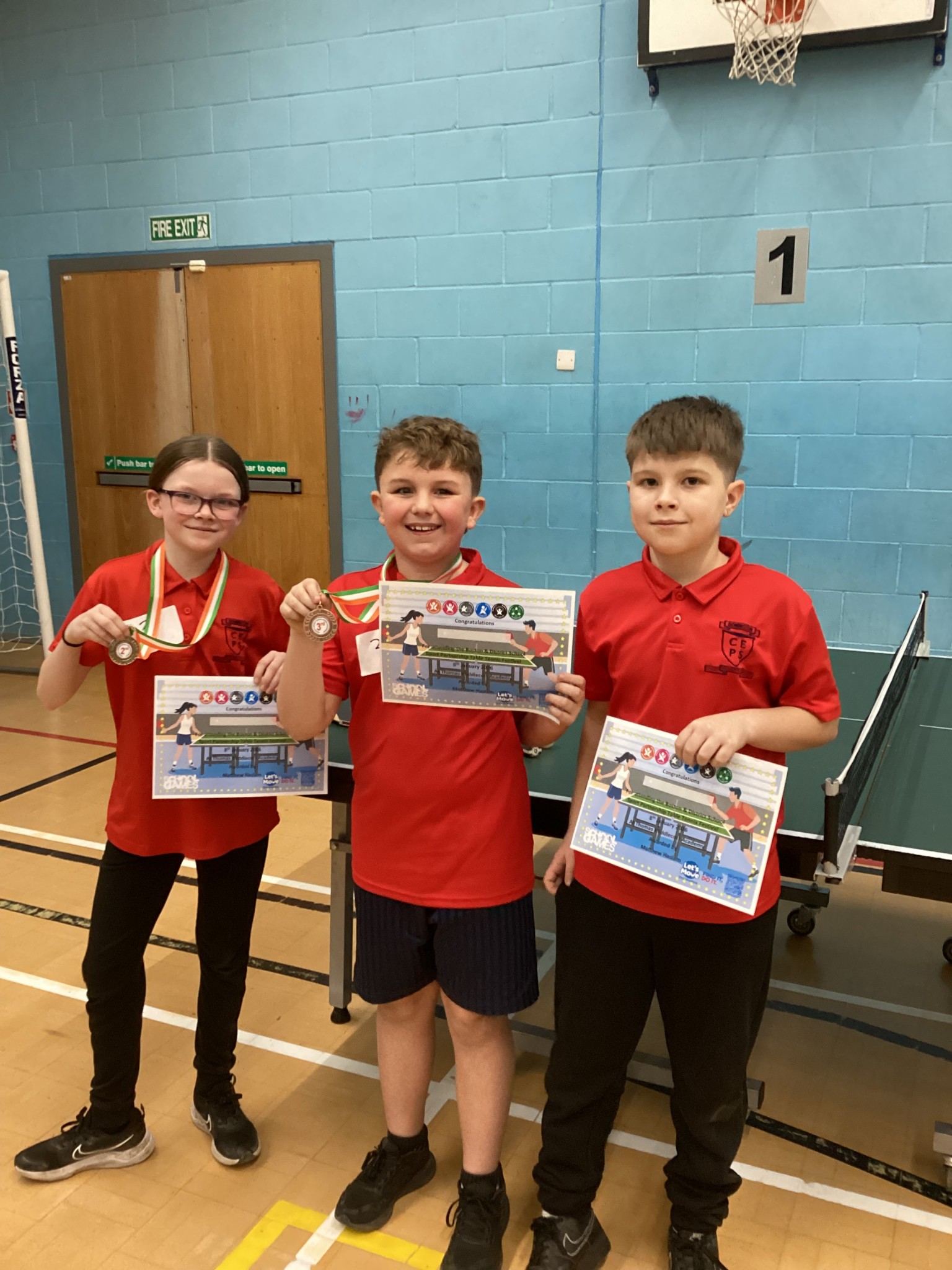We competed against other schools in table tennis.
