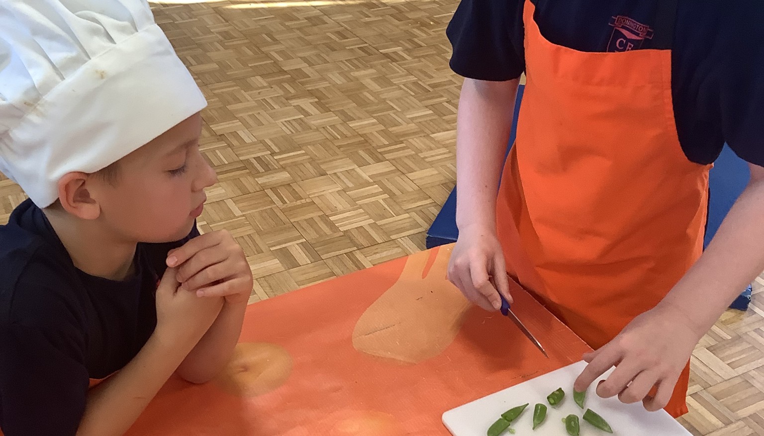 We learnt how to cook with Darren.