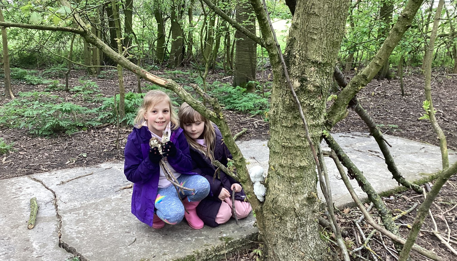 Having fun in the forest