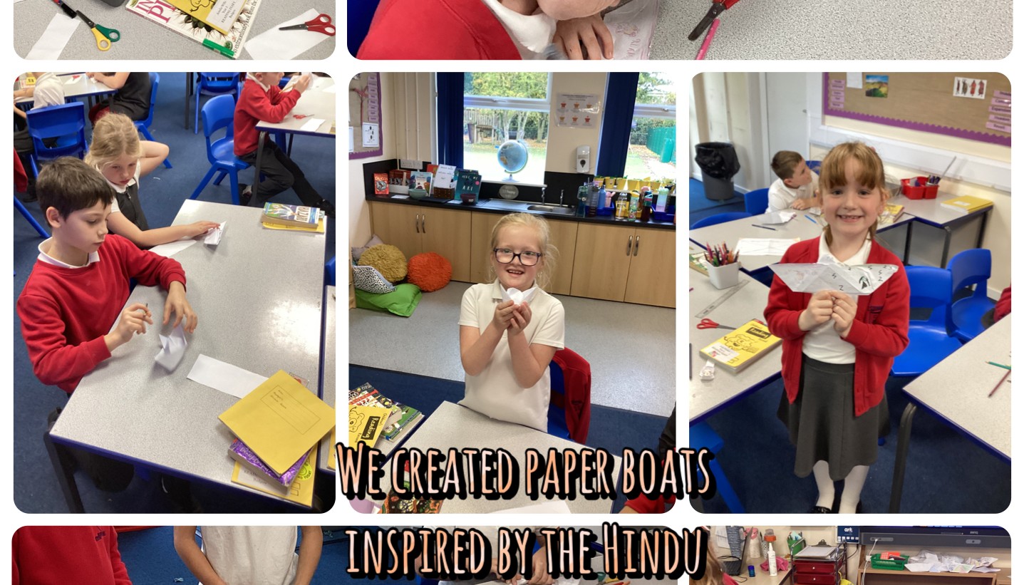 During RE we created paper boats inspired by the Hindu pilgrimages