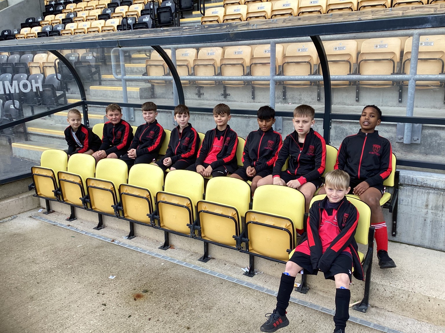 We explored the football stadium.