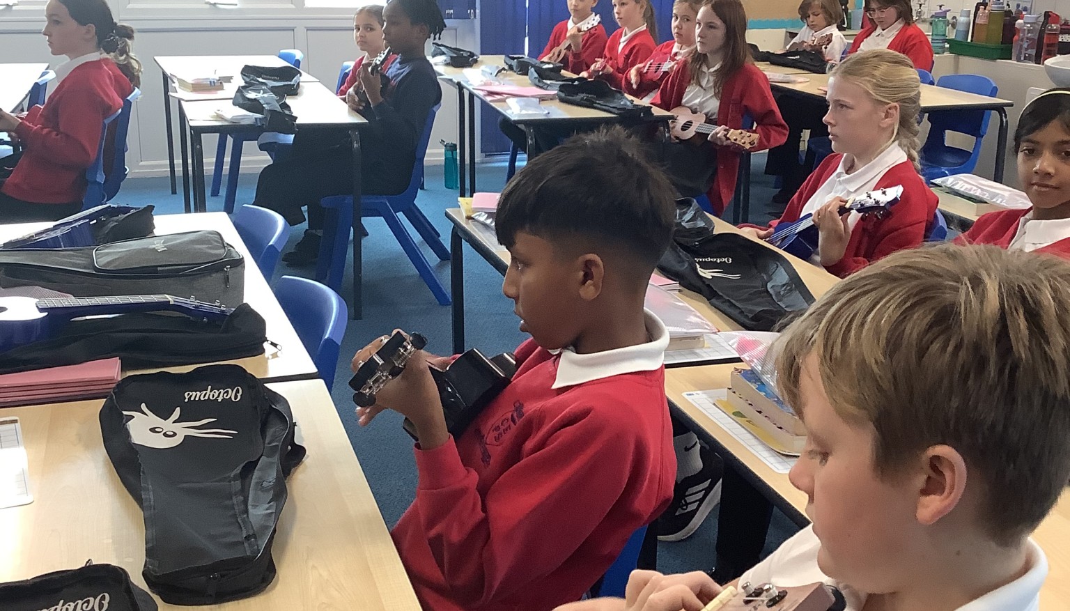 We learnt some new songs with Karl on the ukeleles.