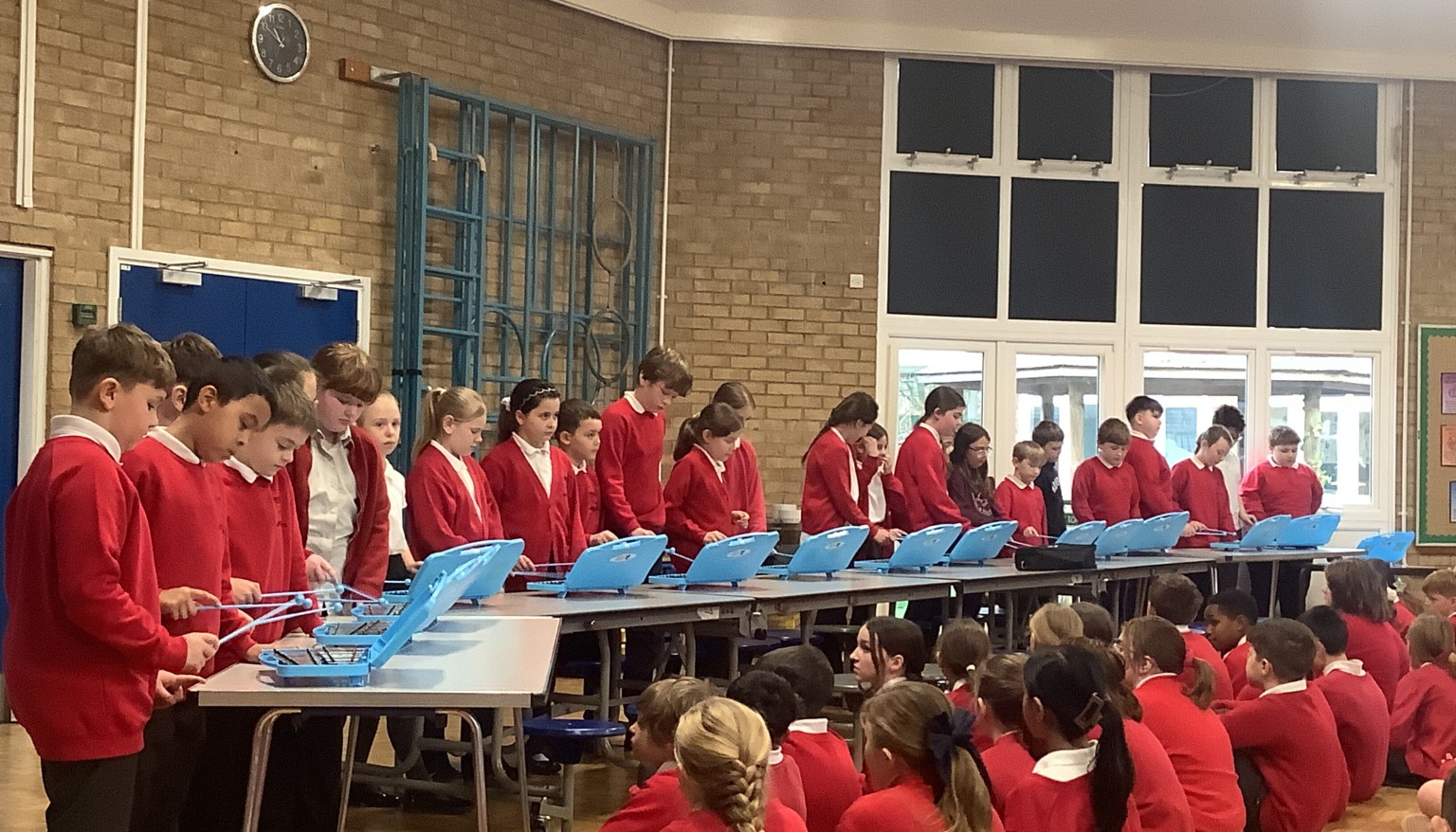 We performed our songs on the glockenspiel.