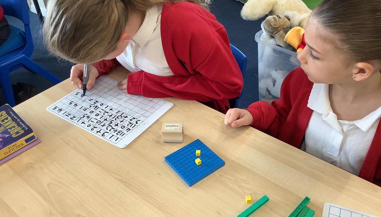 We used hundreds, tens and ones to practice our flexible partitioning!