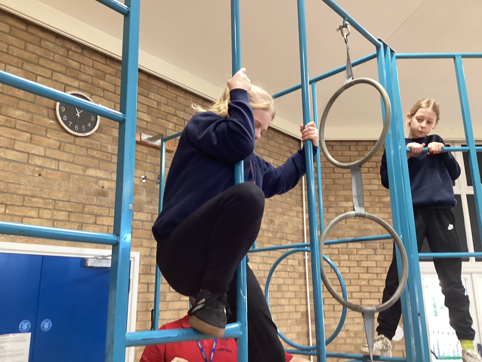 PE - We enjoyed using the apparatus in gymnastics.