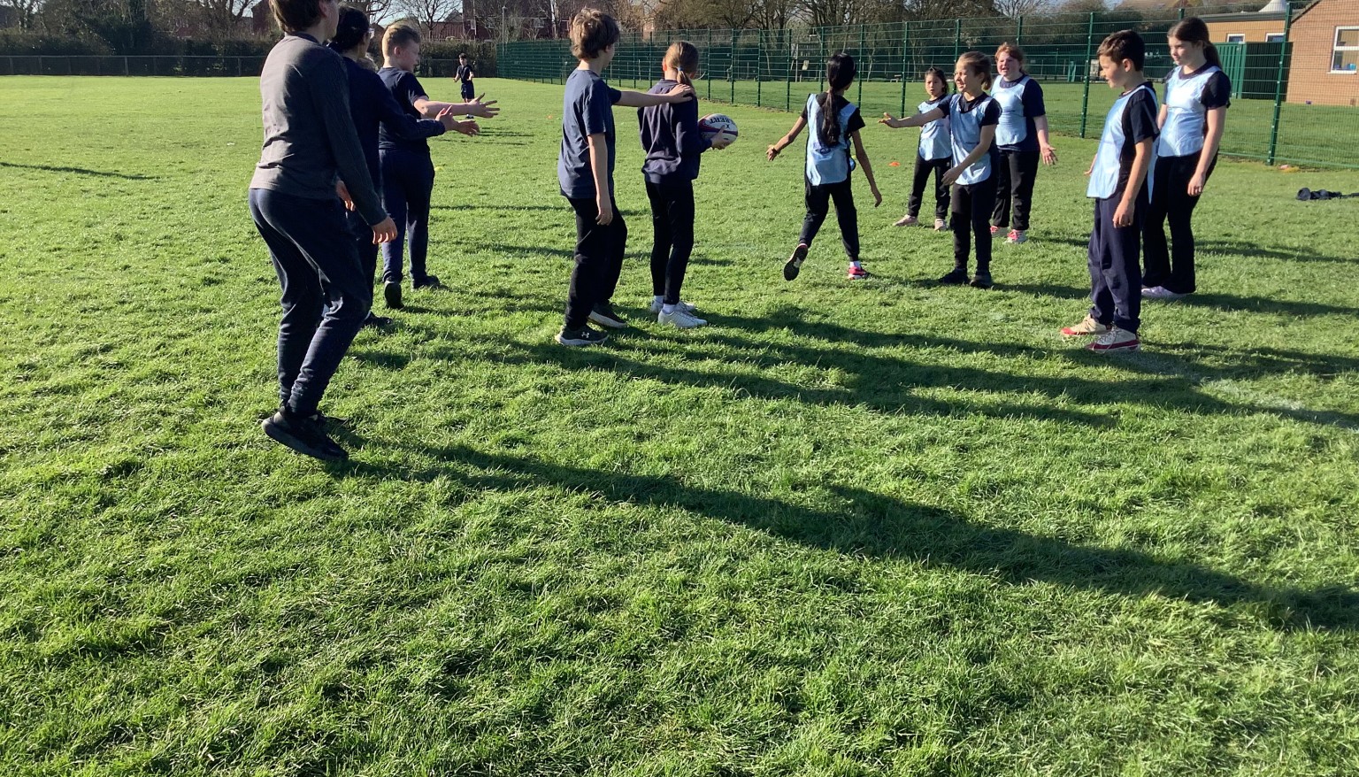 We continued to learn different rugby skills.