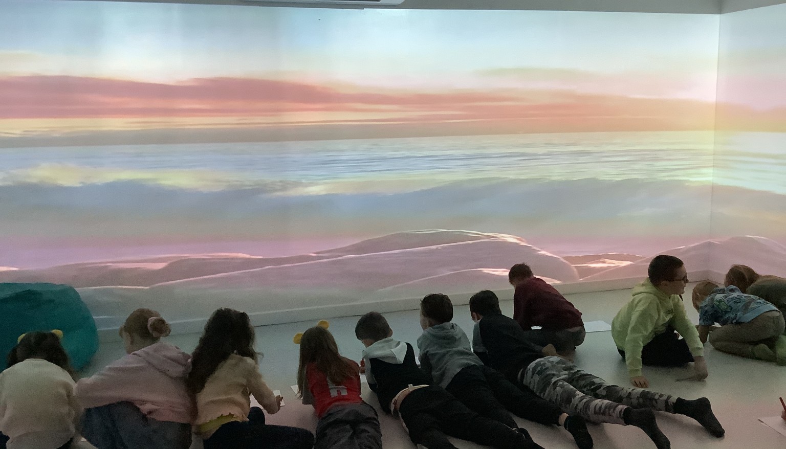 For our talk and write this week, we went into the immersive suite to imagine that we were on a desert island!