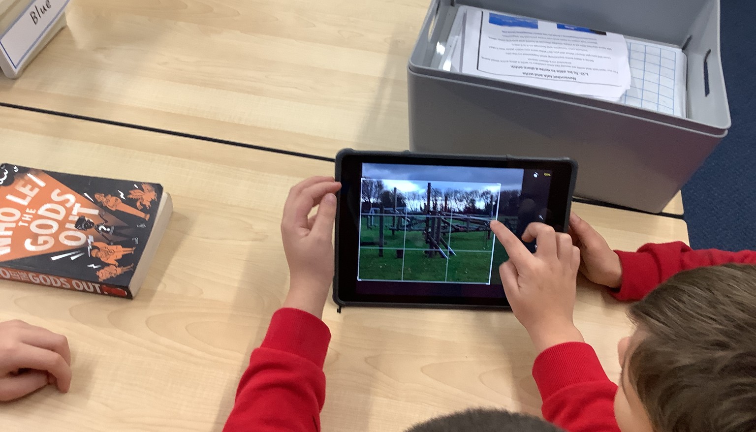 In art, we took photos of the landscape and used editing techniques to crop and change the filter on the photos.