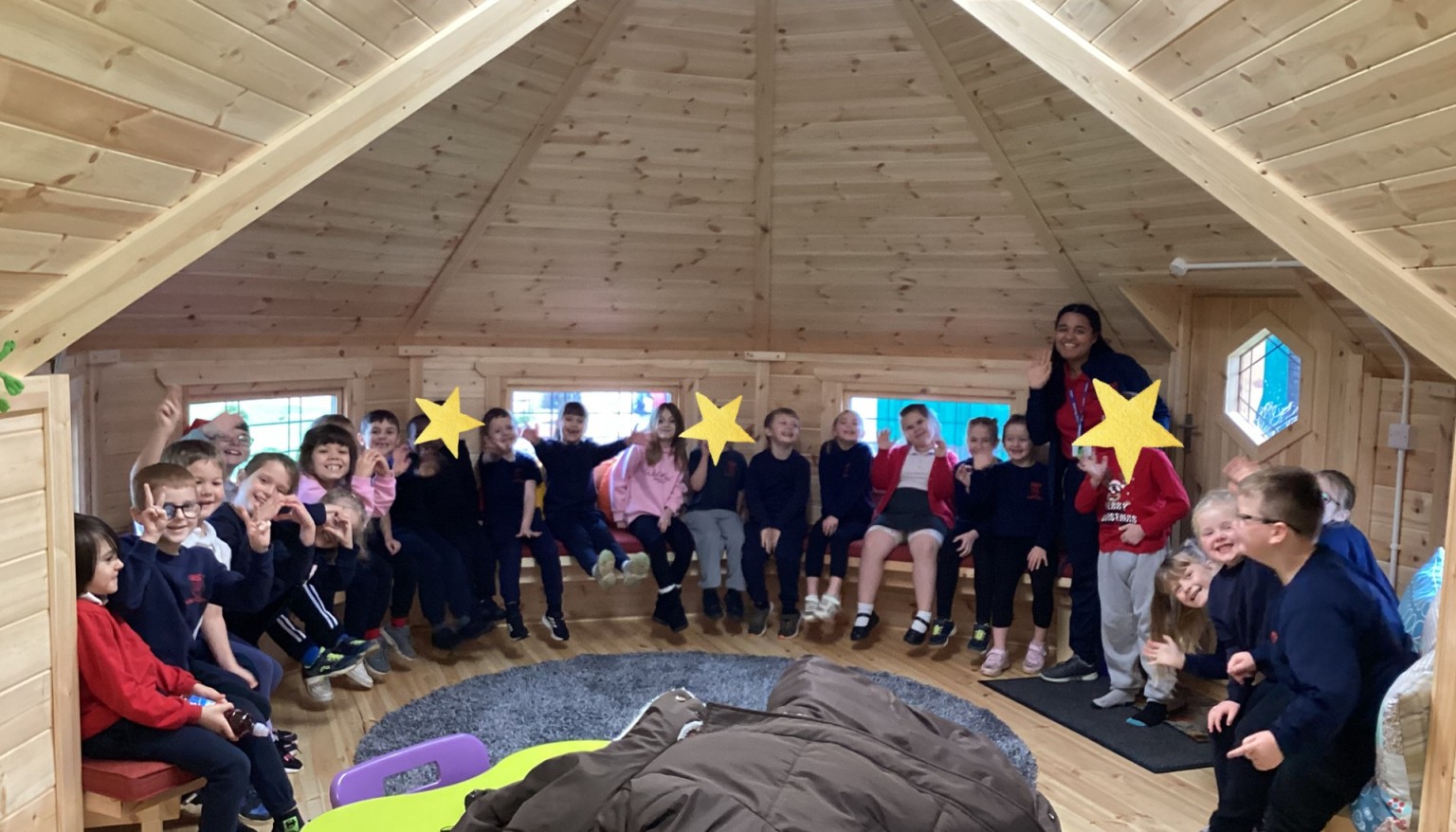 Visiting the Nest for a story.