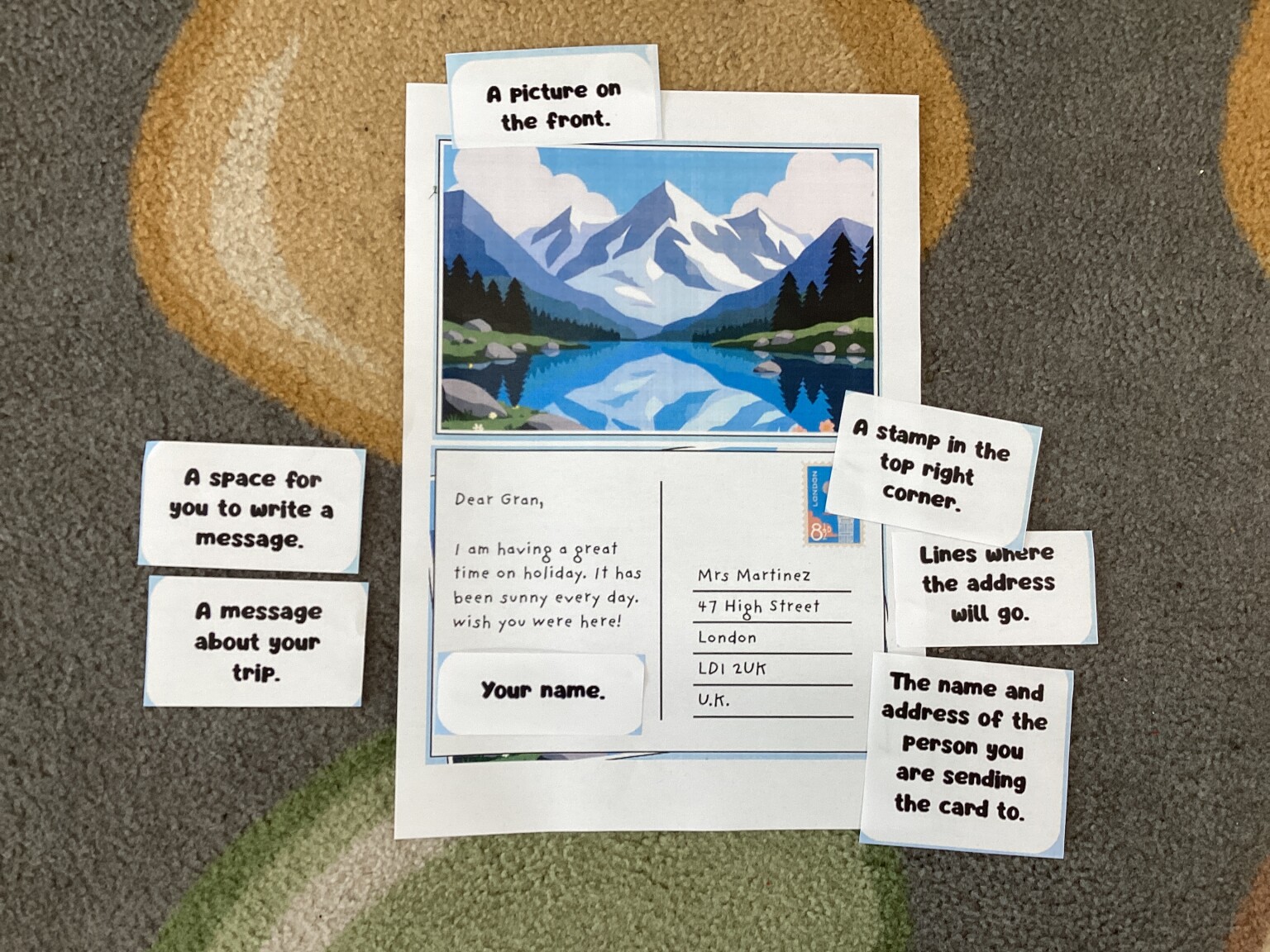 Features of postcards