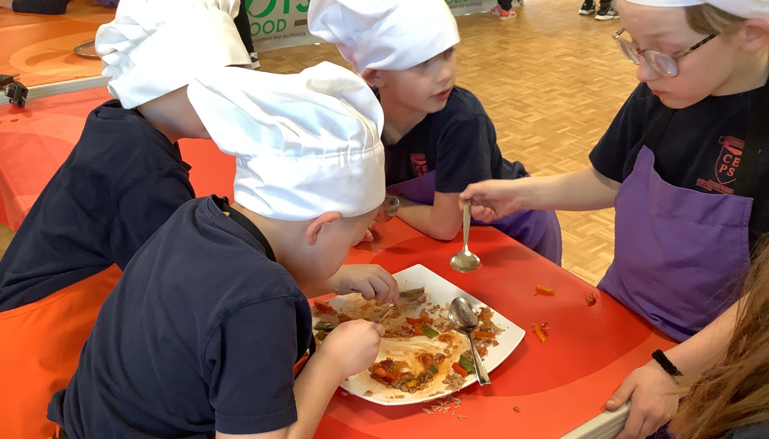 Tasting the food!