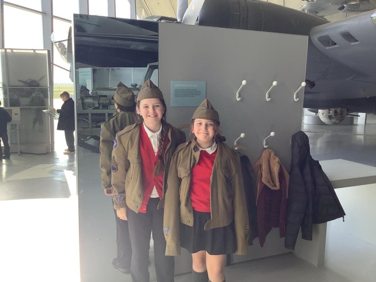 We tried on different pilots outfits.