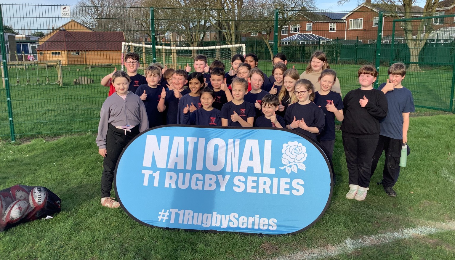 We learnt how to start playing touch rugby.