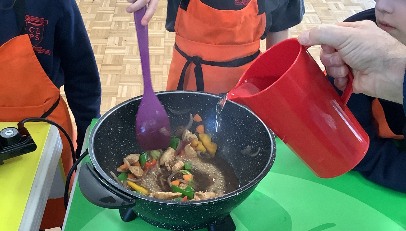 We enjoyed cooking during our Roots to Food experience!