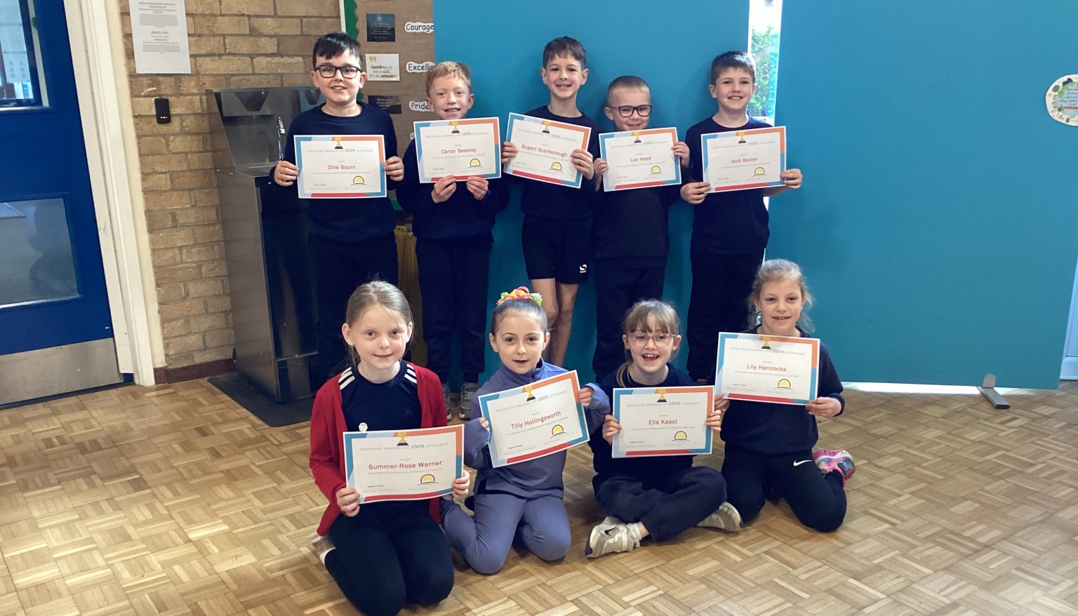 9 Squirrels with 100% attendance.