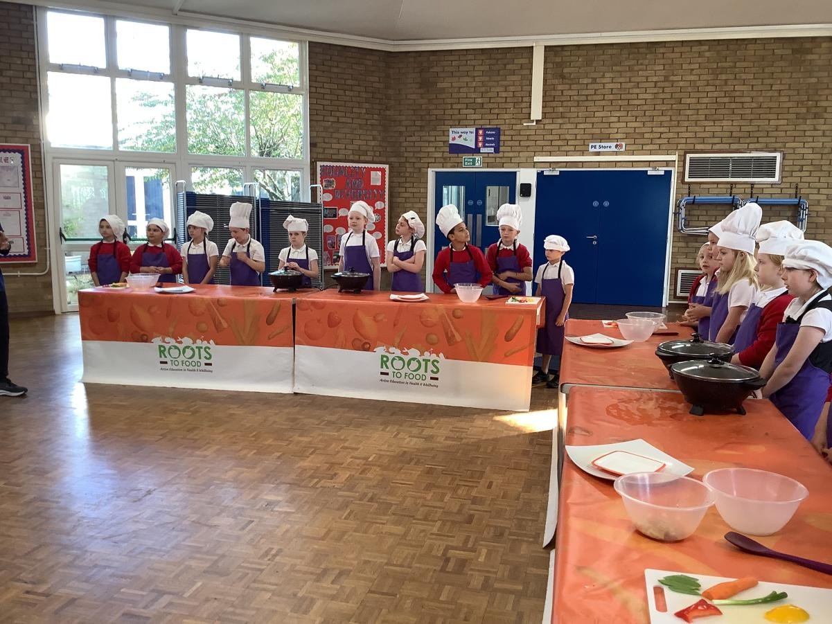 We enjoyed our Roots to Food cooking workshop where we worked as a team to slice, peel, chop and mix. The food we made was delicious!