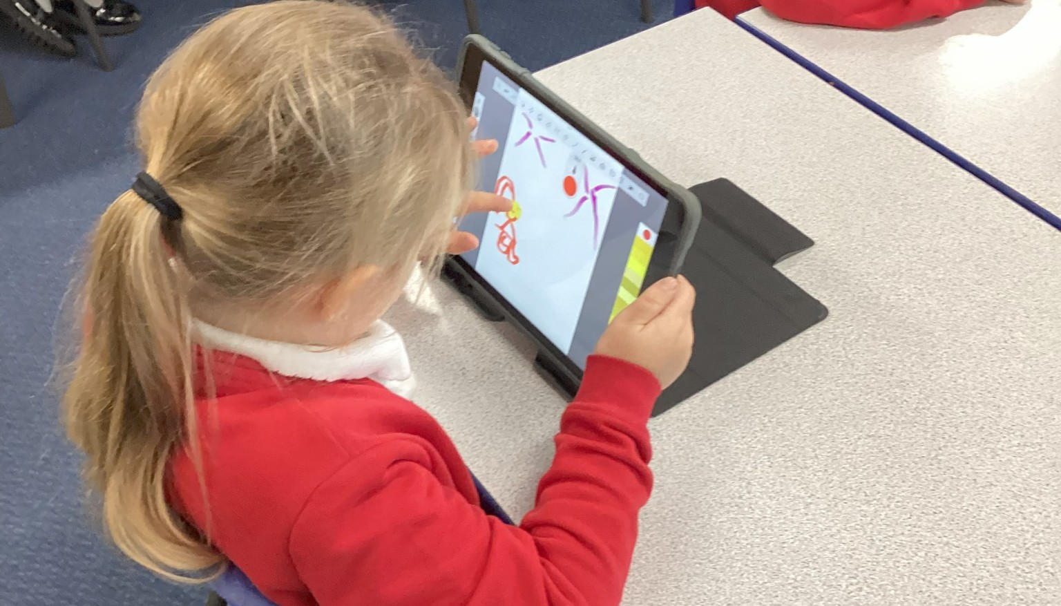 Digital Art - Making a bonfire picture on the iPads.