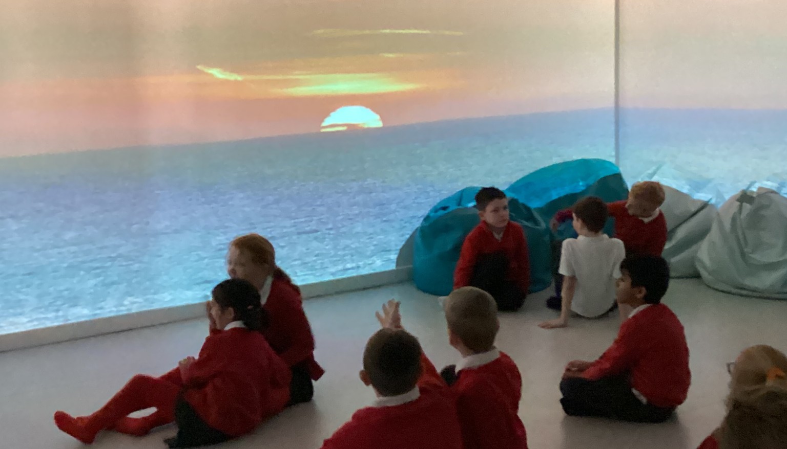 Going to the immersive suite to gather ideas for out thematic poetry