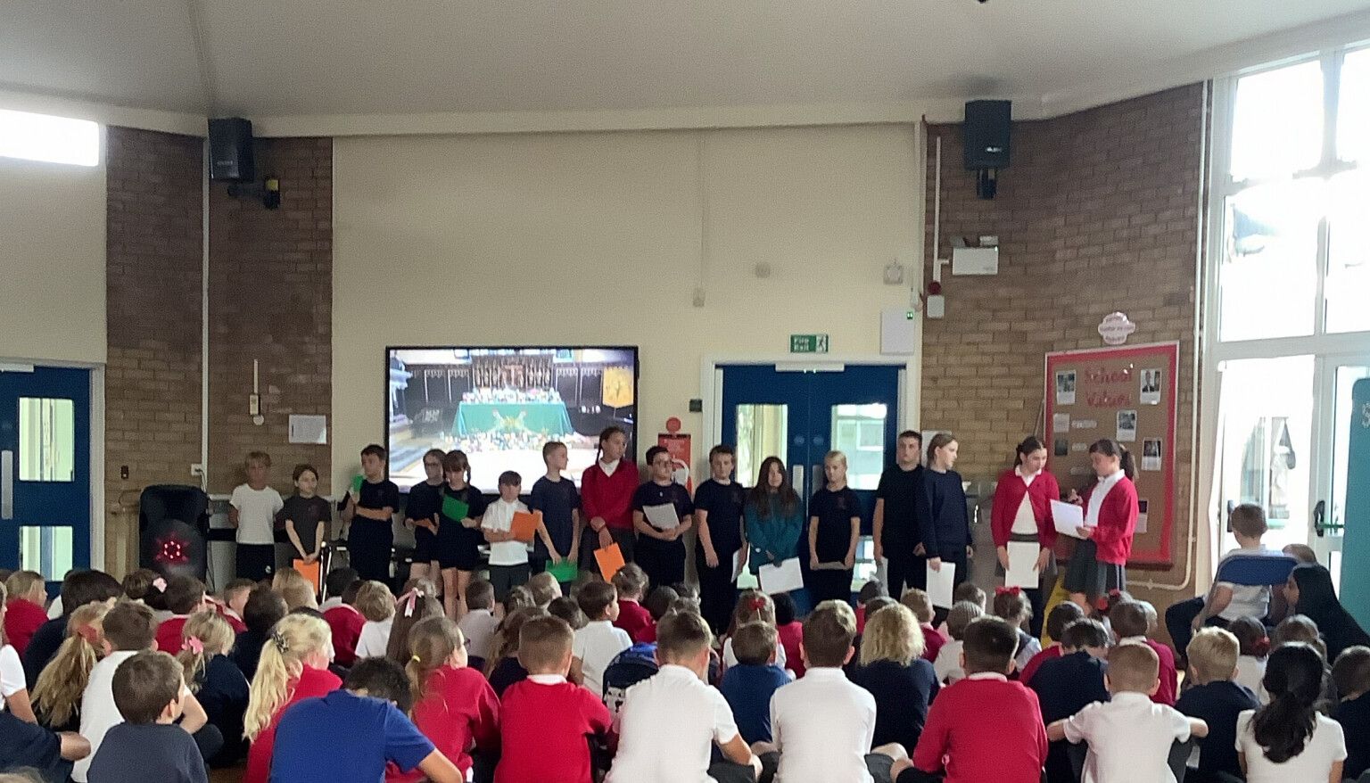 We performed our harvest poems in our harvest assembly