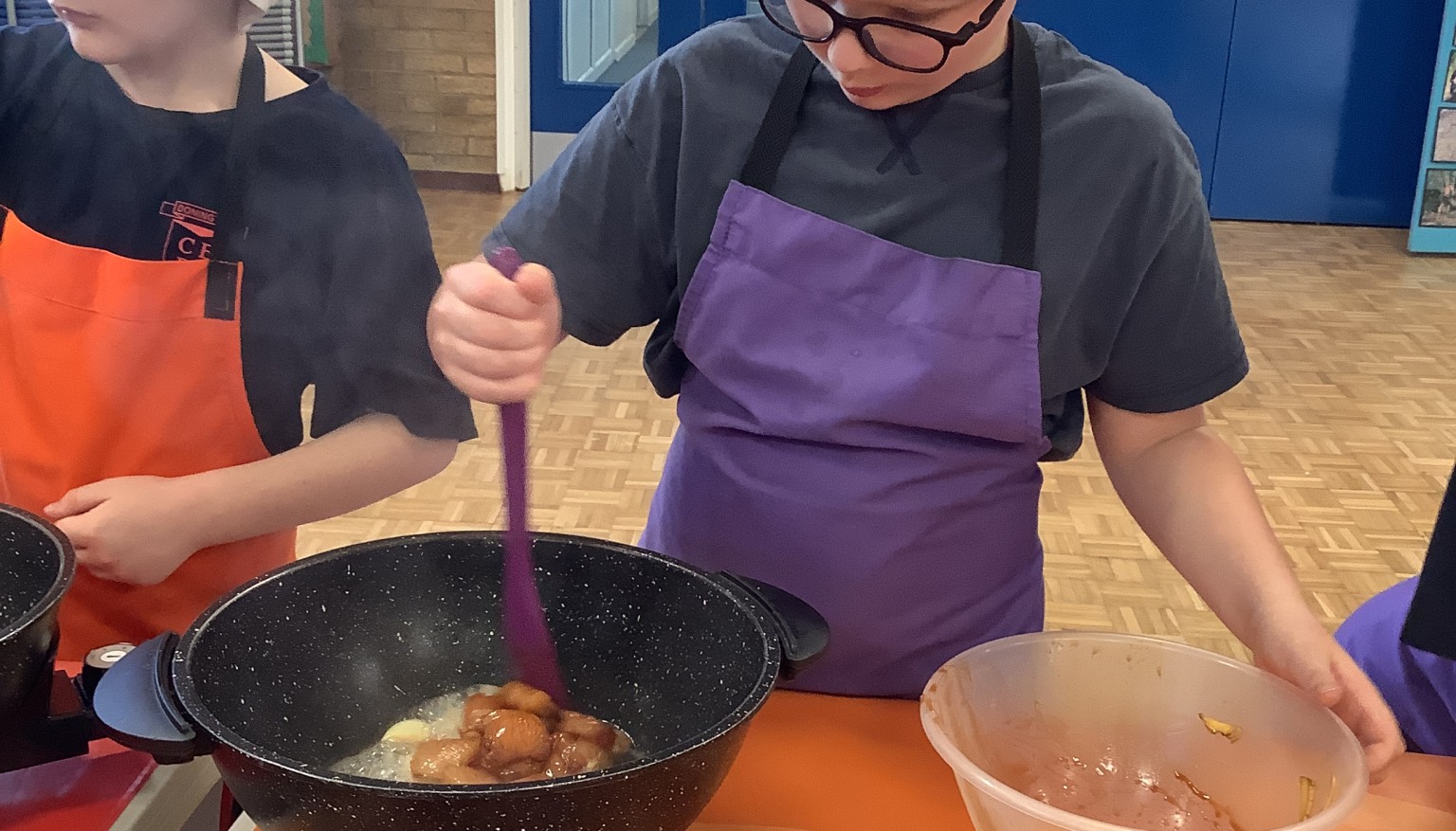 We enjoyed cooking during our Roots to Food experience!